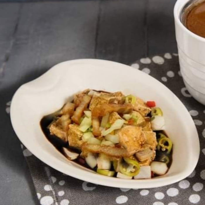 Vinegared Tofu with Lechon Bits